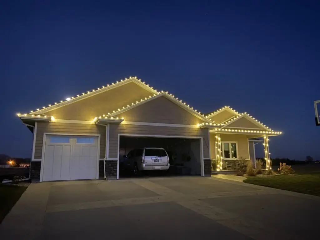 Residential Christmas Light Installation in Milford Iowa