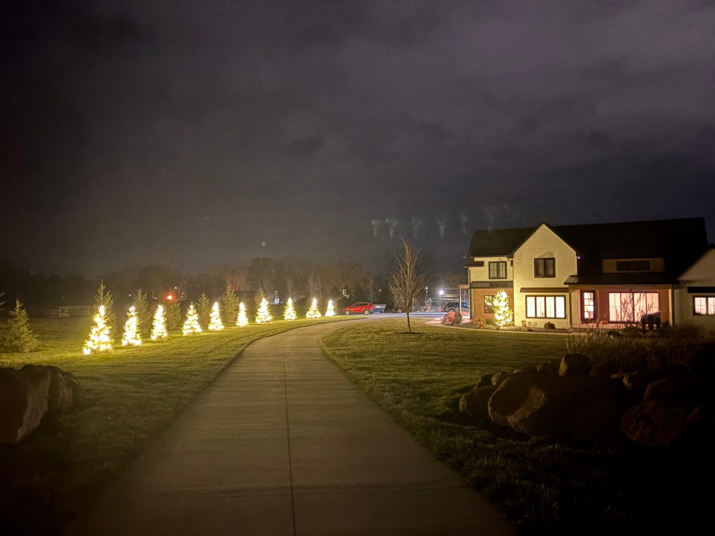 Christmas light installation in Spirit Lake Iowa